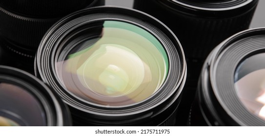 Different Lenses For Photo Camera, Closeup