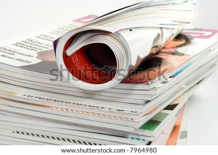 different magazines studio isolated on white