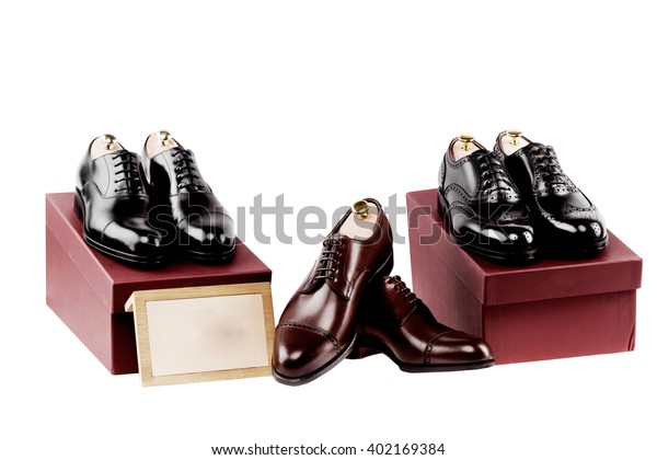Mens Shoes Shoe Boxes On Stock Photo 