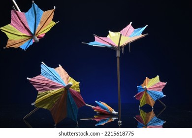 Different Miniature Paper Cocktail Umbrellas