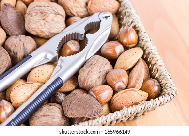 Different nuts with cracker