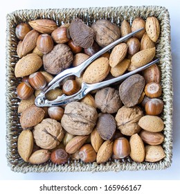 Different nuts with cracker