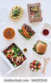 Different Options Variety Assortment Of Takeout Food Gourmet Takeaways