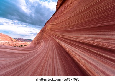 A different perspective of 'The Wave' in North Coyote Buttes, Arizona.