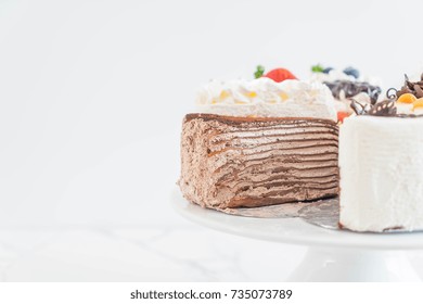 different pieces of cake on cake stand