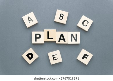 Different plan options surrounding the main plan, representing contingency planning, flexibility, and readiness for various business situations