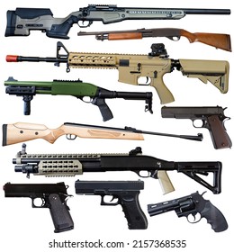 Different Set Police Military Guns Pistols Stock Photo 2157368535 ...