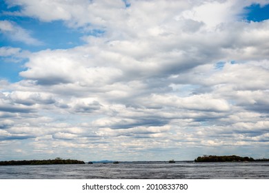 Different shapes of clouds in the sky 