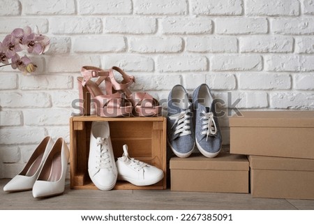 different shoes. men's shoes and women's shoes. Stock foto © 