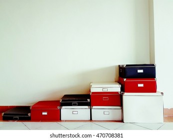 Different Sizes Handycolorful Paper Storage Boxes Stock Photo 470708381