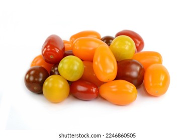 Different sorts of tomatoes isolated on  white background. - Powered by Shutterstock