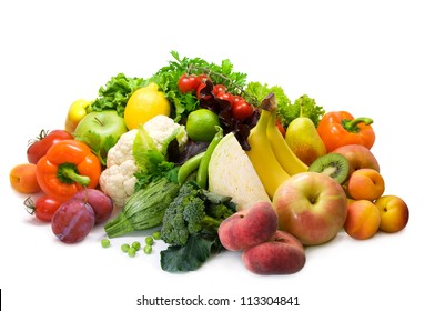 Fruits and Vegetables Isolated Images Stock Photos 