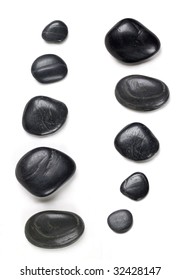 Different Spa Stones With White Background