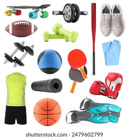 Different sport equipment isolated on white, set - Powered by Shutterstock