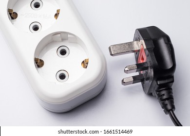 Different standards for electrical outlets. Unsuitable connector and plug. Incompatibility, concept