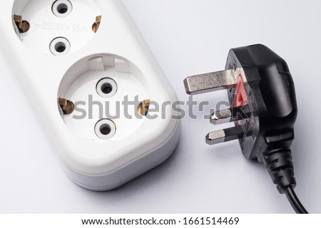 Different standards for electrical outlets. Unsuitable connector and plug. Incompatibility, concept

