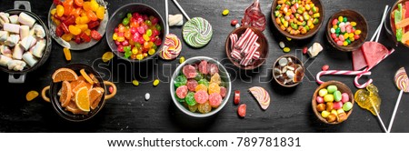 Many colorful candies