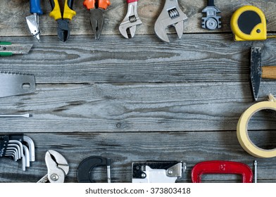 different tools on board with space for text
