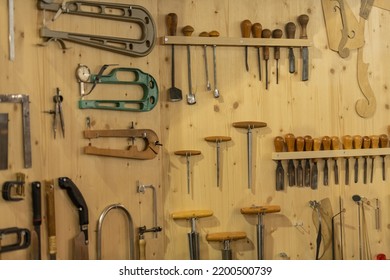 Different Tools For Violin Making. 