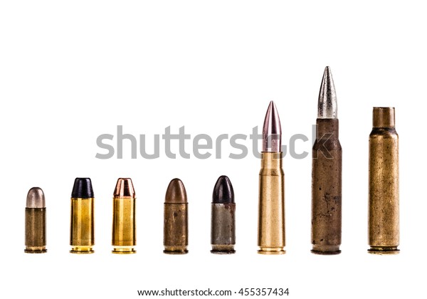 Different Type Bullets Isolated Over White Stock Photo (Edit Now) 455357434