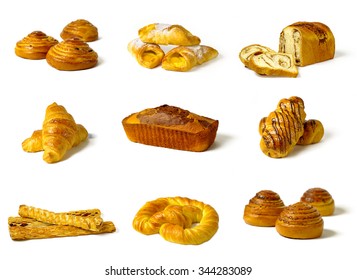 Different Types Of Baked Goods Isolated