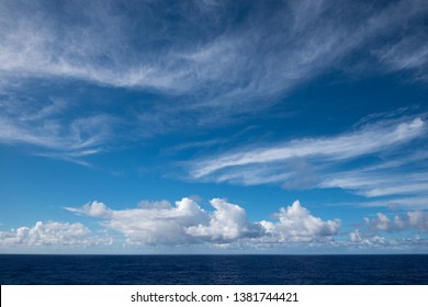 Different types of clouds at sea