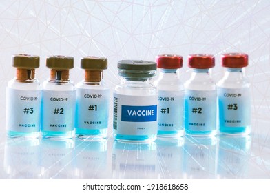 Different Types Of Covid Vaccine Bottles Medical Background