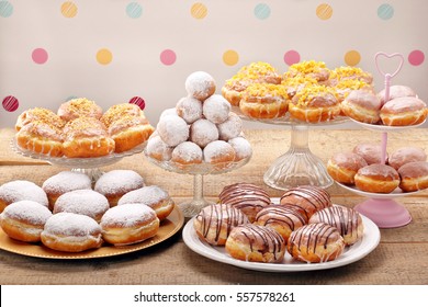 Different Types Of Donuts Cakes On Fat Thursday