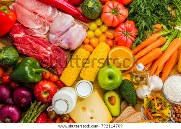 Different Types Food Food Pyramid Seen Stock Photo (Edit Now) 792114709