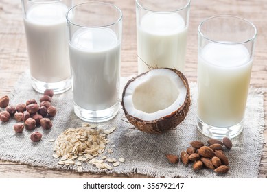 Different types of non-dairy milk - Shutterstock ID 356792147