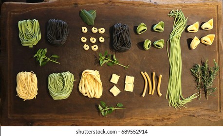 Different types pasta rustic