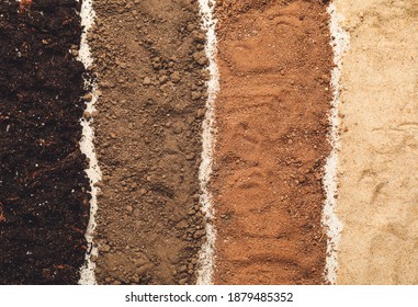Different types of soil as background - Shutterstock ID 1879485352