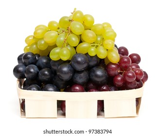 Different Variety Of Grape On White Background