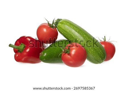 Different vegetables on a white isolated background