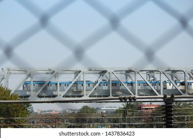 Different View Of Metro Train Hyderabad India
