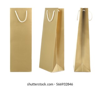 Different views of paper bag for wine bottle on white background - Powered by Shutterstock