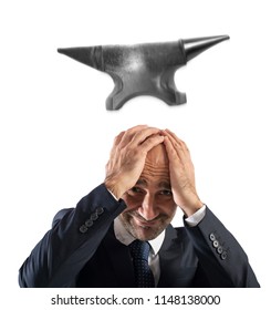 Difficult Career In Business With Falling Anvil