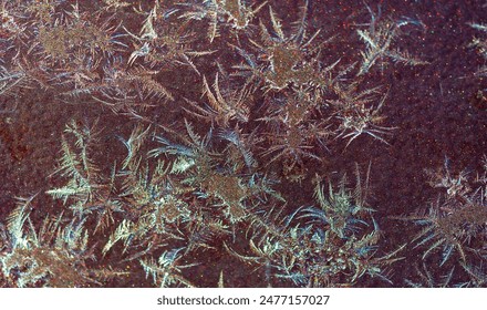 Diffuse. Frosty patterns on the paintwork. Nature does not do her work according to a single pattern; she prides herself on her ability to vary.