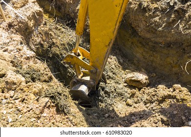 Digging Hole For Septic Tank Installation.