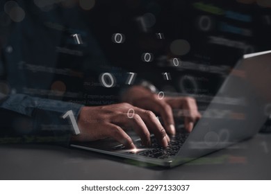 digit, technology, coding, information, internet, software, binary, engineer, development, developer. typing code and digit number information. binary engineer development. computer hacking innovation