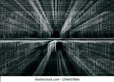 Digital abstract bits data stream, cyber pattern digital background.