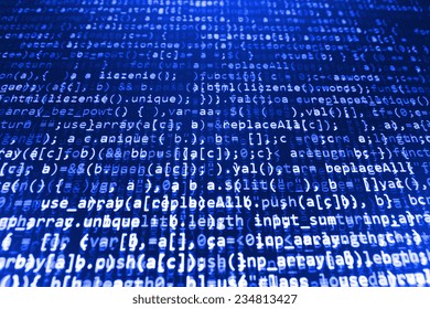 Digital abstract bits data stream, cyber pattern digital background. Blue color. Selective focus (MORE SIMILAR IN MY GALLERY)
