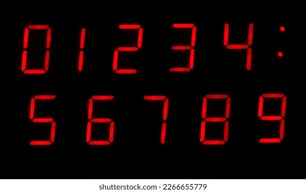 Digital Alarm Clock Numbers 0-9 - Powered by Shutterstock