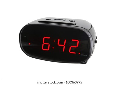 Digital Alarm Clock On White Background