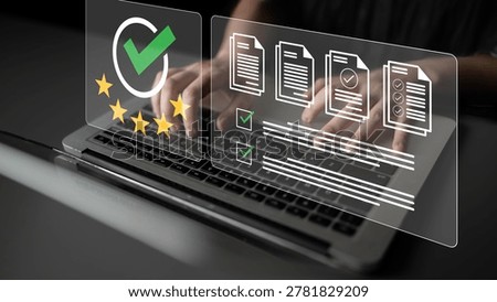 Digital Assessment and Evaluation Process with Laptop Input, Performance Metrics, and Review System Integration in Professional Environment Ledger.