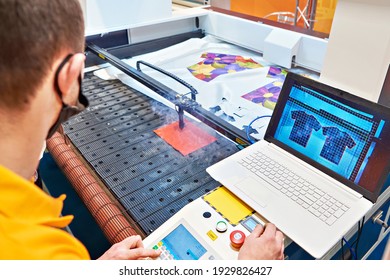 Digital automatic laser cutting systems for fabric and paper - Shutterstock ID 1929826427