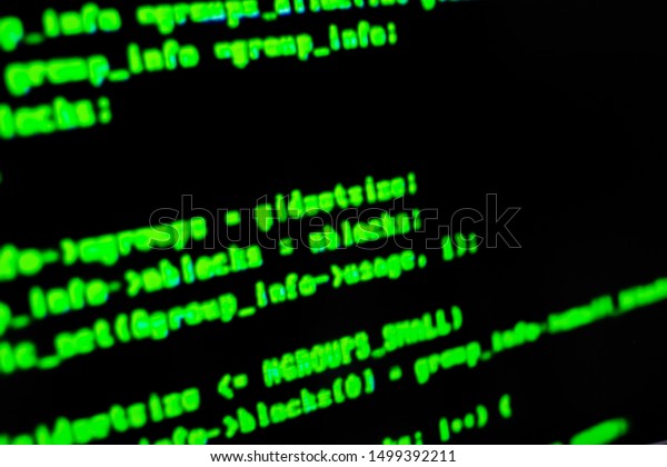 Digital Background Blurred Green Programming Code Stock Photo ...