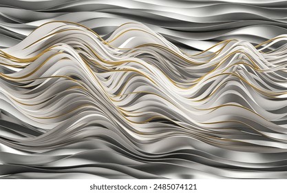 An digital background featuring a mesmerizing, dynamic pattern composed of interwoven hues of white and gold - Powered by Shutterstock