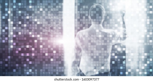 Digital background matrix information technology and internet concept