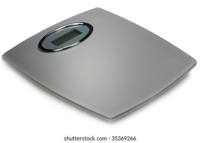 Digital Bathroom Scale, Isolated On White